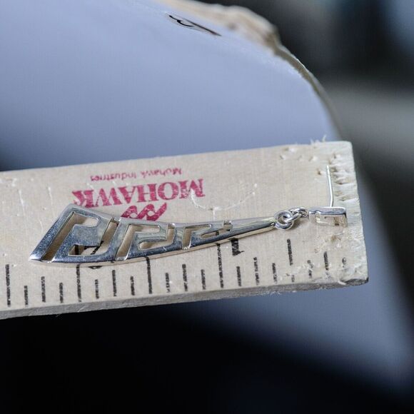 Sterling Silver 925 Greek Key Geometric Dangle Earrings - Picture 3 of 3